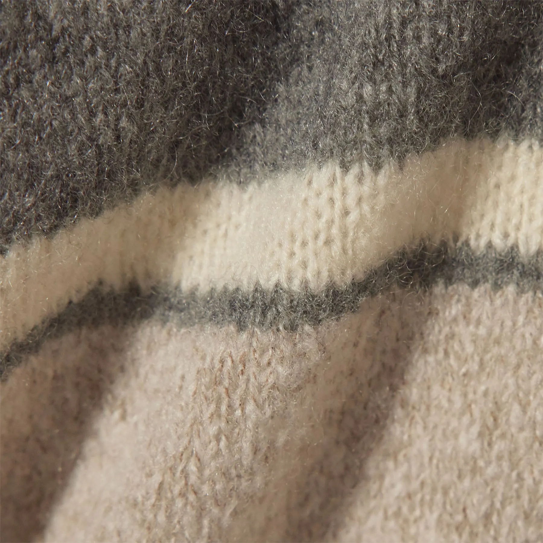 OLD Lightweight Cashmere Striped Cardigan - Thunder/Mist/Hazel/Ivory